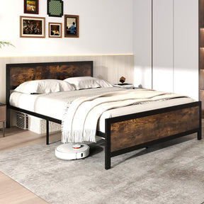Giantex Queen Size Metal Bed Frame with Headboard & Footboard