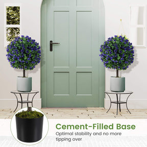 et of 2 Artificial Purple Rose Topiary Ball Trees