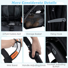 BABY JOY Foldable Tandem Stroller