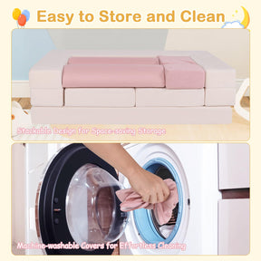 9-Piece Modular Kids Play Couch with Machine-washable Covers