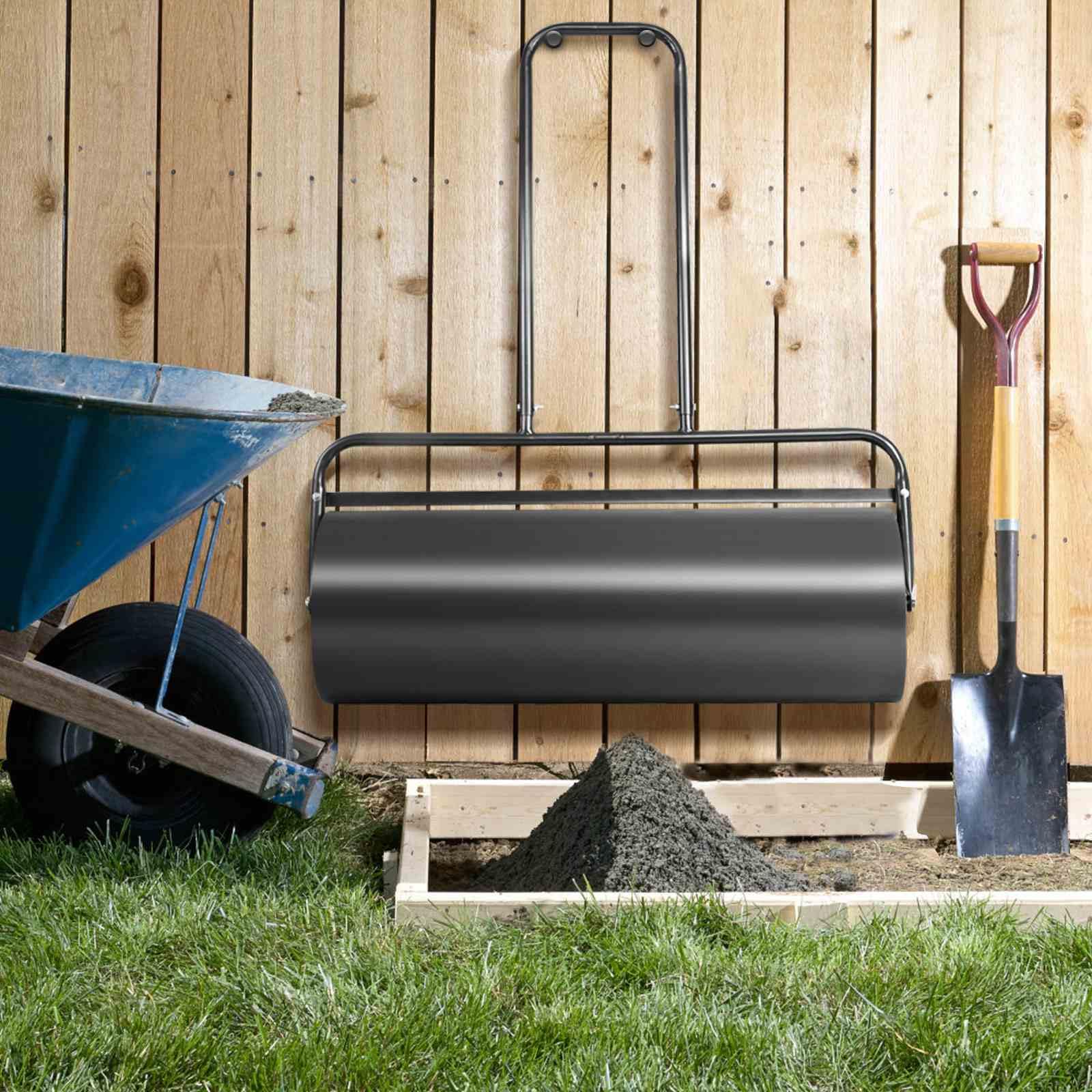 48L/63L Lawn Roller Heavy-Duty Steel Push/Pull Sod Roller Lawn Rolling Machine
