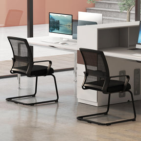 Giantex Office Guest Chair, Conference Reception Chair w/Lumbar Support & Sled Base