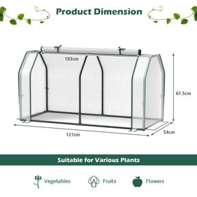 Portable Greenhouse with Roll-Up Zippered Door for Garden