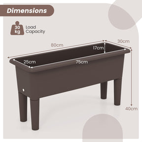 2 PCS Raised Garden Beds, Self-Watering Planter Box with Detachable Legs & Drainage Hole