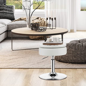 Giantex Vanity Stool with Storage, 360° Swivel PU Leather Vanity Chair, 50-66cm Height Adjustable Makeup Stool
