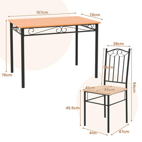 Giantex Dining Table Set for 4 Modern Rectangular Kitchen Table with 4 Cushioned Chairs