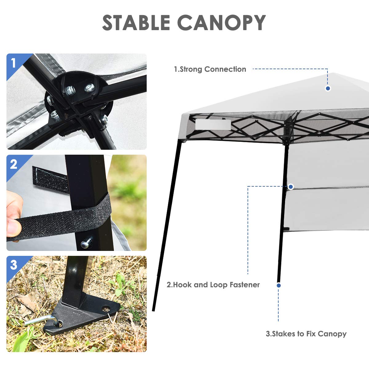 2.1m x 2.1m Slant Leg Pop-up Canopy, Outdoor Tent for Sun Protection