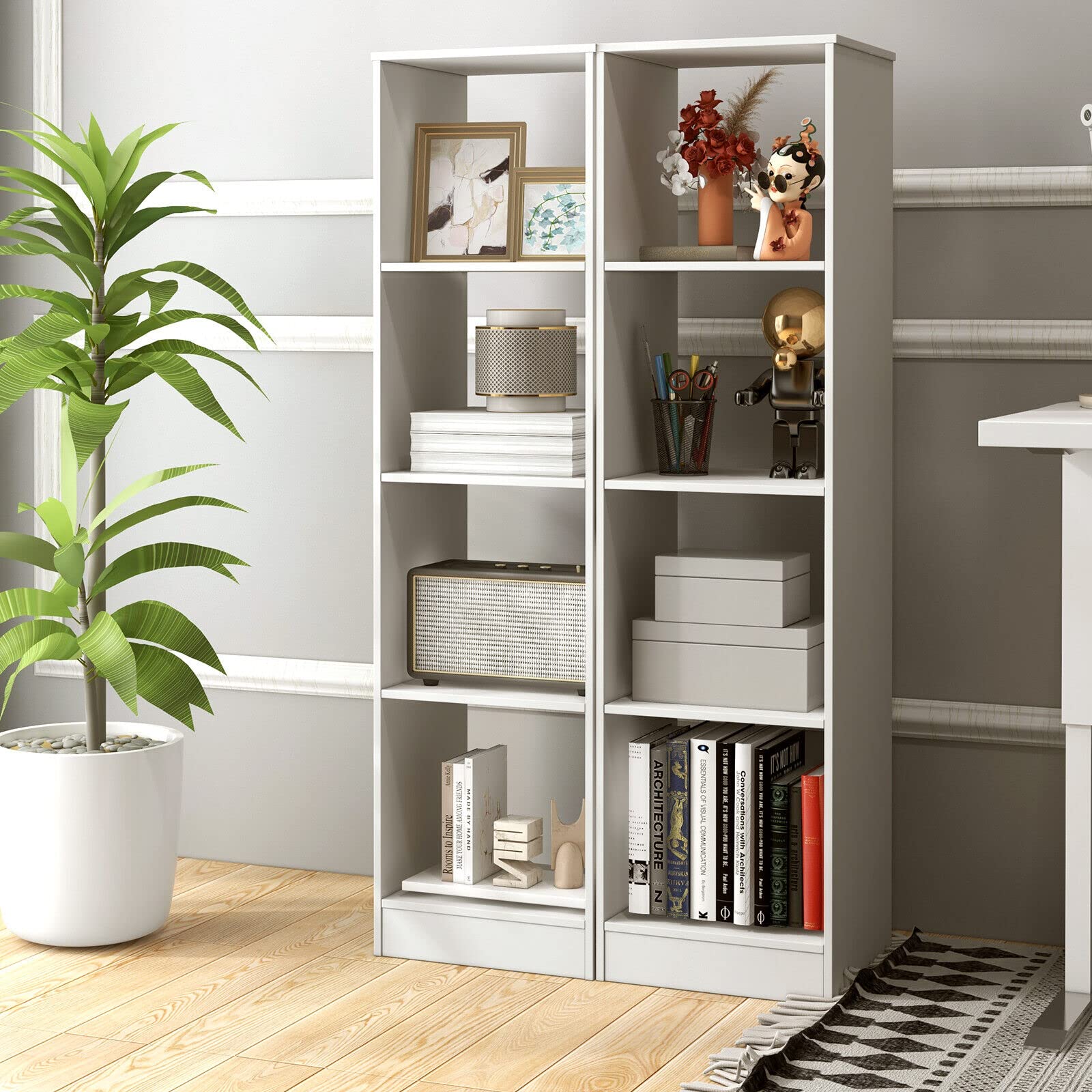 Giantex 4 Tier Bookcase, Floor Standing Open Bookshelf