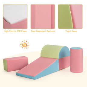 BABY JOY 5-Piece Kids Climb & Crawl Activity Playset, Lightweight Soft Foam Block Activity Play Structures