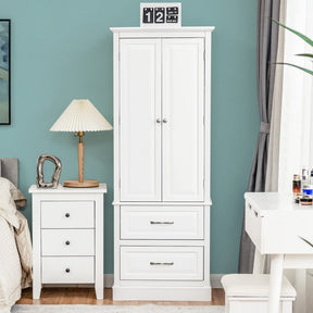 Giantex Kitchen Pantry Cabinet, 158cm Freestanding Floor Cupboard w/ 2-Door Cabinet & 2 Spacious Drawers, White