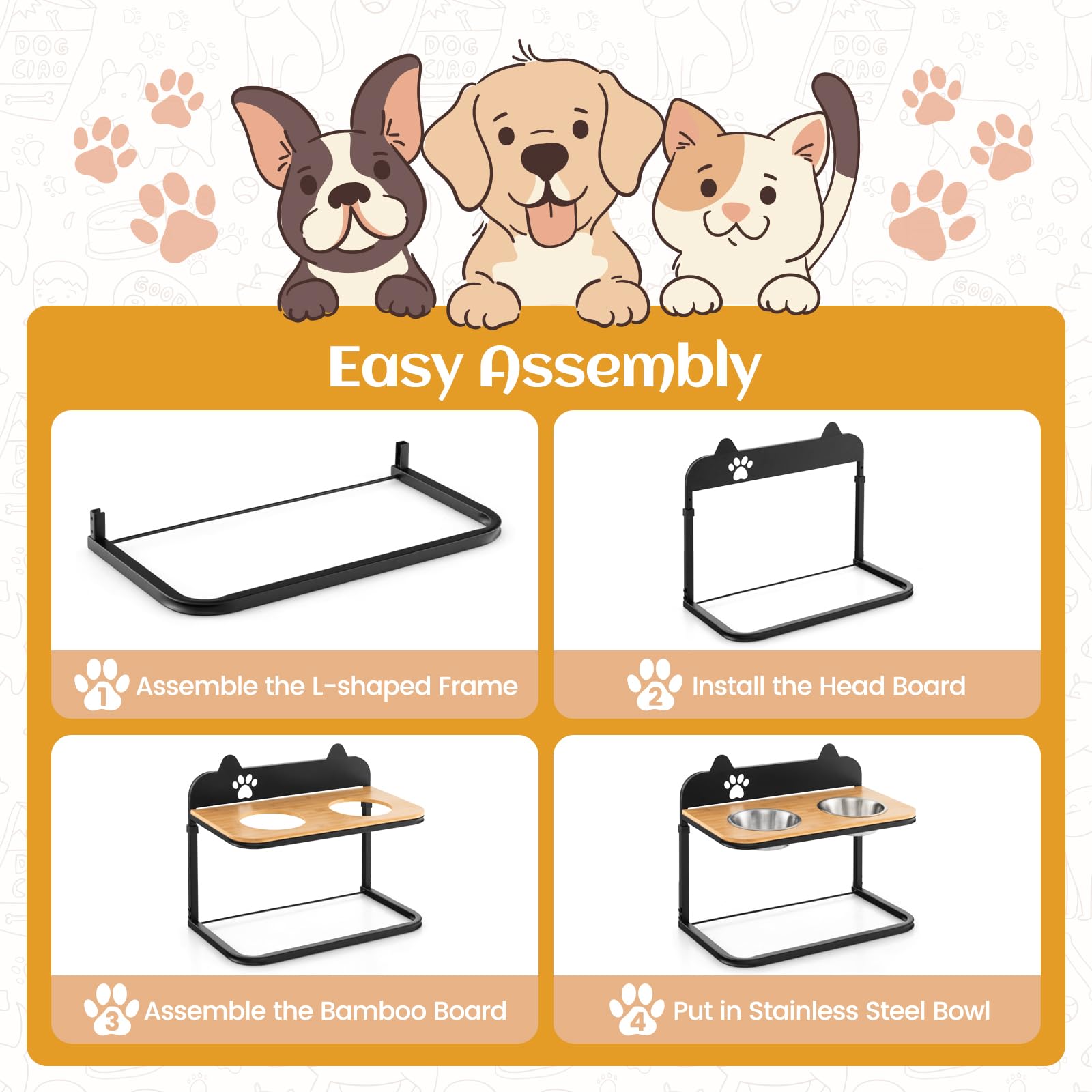 Elevated Dog Bowls, Metal Raised Dog Bowl Stand