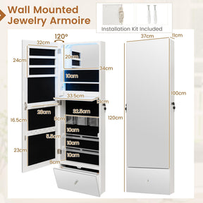 Giantex 120cm LED Jewelry Mirror Cabinet