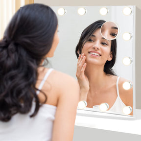 Giantex 65cm Vanity Mirror with Lights, Large Makeup Mirror with 18 Dimmable LED Bulbs, Wall-Mounted