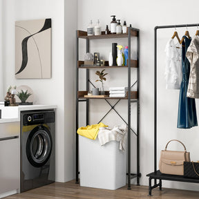Giantex Over The Toilet Storage Rack 3-Tier Bathroom Space Saver Organizer Shelf w/ 4 Hooks & Adjustable Bottom Bar