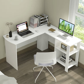Large L-Shaped Computer Desk, Modern Home Office Writing Desk Workstation