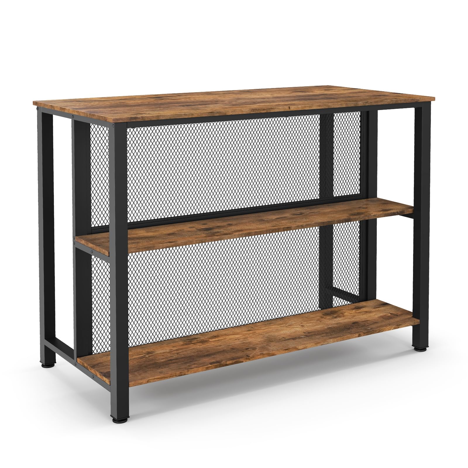 Giantex 91 cm Tall Bar Table with Storage 3-Tier Wine Bar Unit Table with Open Shelves