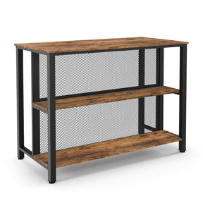 Giantex 91 cm Tall Bar Table with Storage 3-Tier Wine Bar Unit Table with Open Shelves