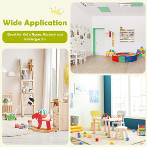Kids Table and 4 Chairs Set, 5 Pieces Activity Table Set, Durable Wooden Desk Furniture for Toddlers