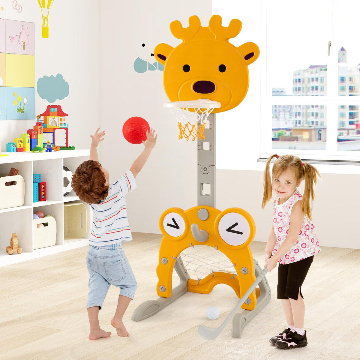 Toddler Basketball Hoop, 4-in-1 Kids Indoor