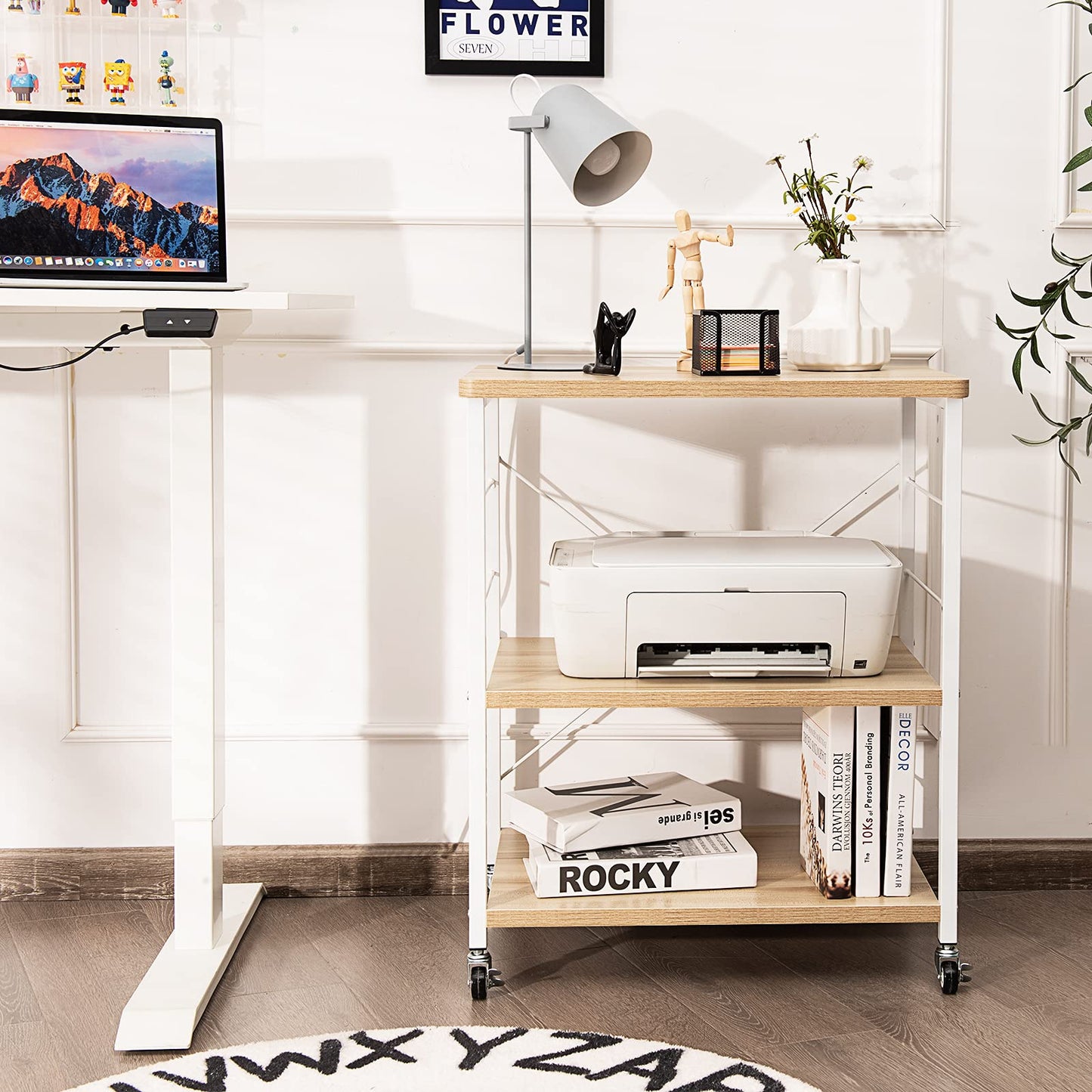 3-Layer Kitchen Rolling Cart with 4 Universal Wheels for Kitchen, Living Room, Entryway