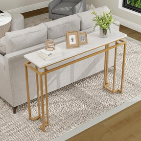 Giantex 120cm Faux Marble Top Console Table