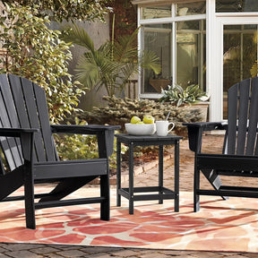 46cm Adirondack Outdoor Side Table, Weather Resistant End Table, Outdoor Tea Table for Patio, Backyard