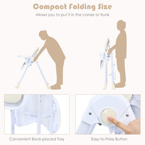 BABY JOY Baby High Chair, Folding Highchair for Toddlers w/Adjustable Height