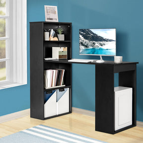 Giantex Reversible Computer Desk with Bookshelf