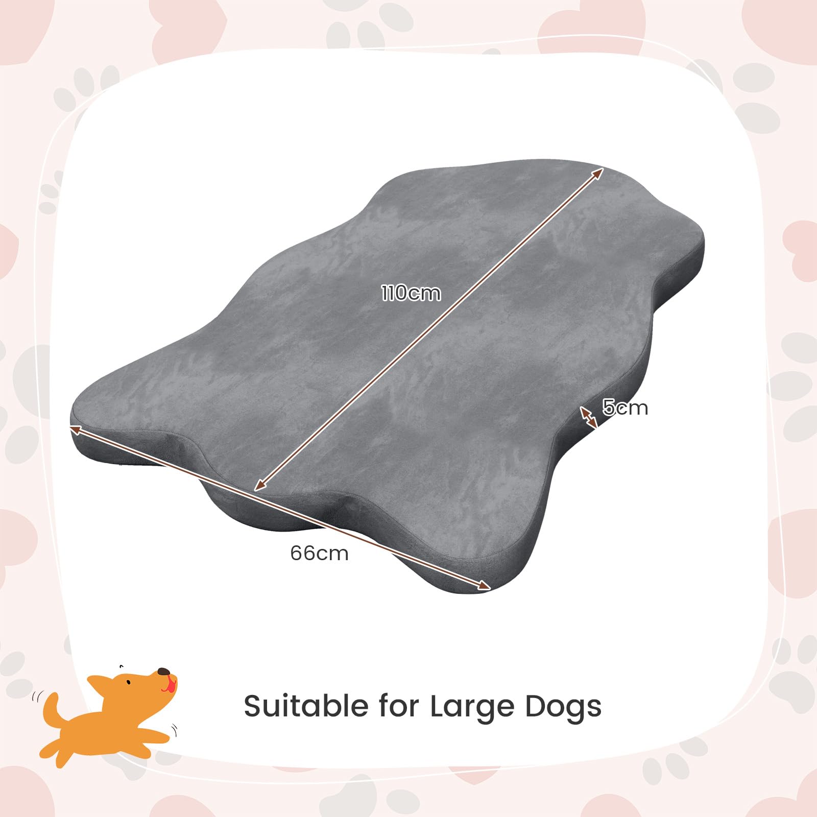 Dog Bed for Large Dogs, Orthopedic Dog Bed with Memory Foam Support, Waterproof Dog Crate Mat with Removable Cover