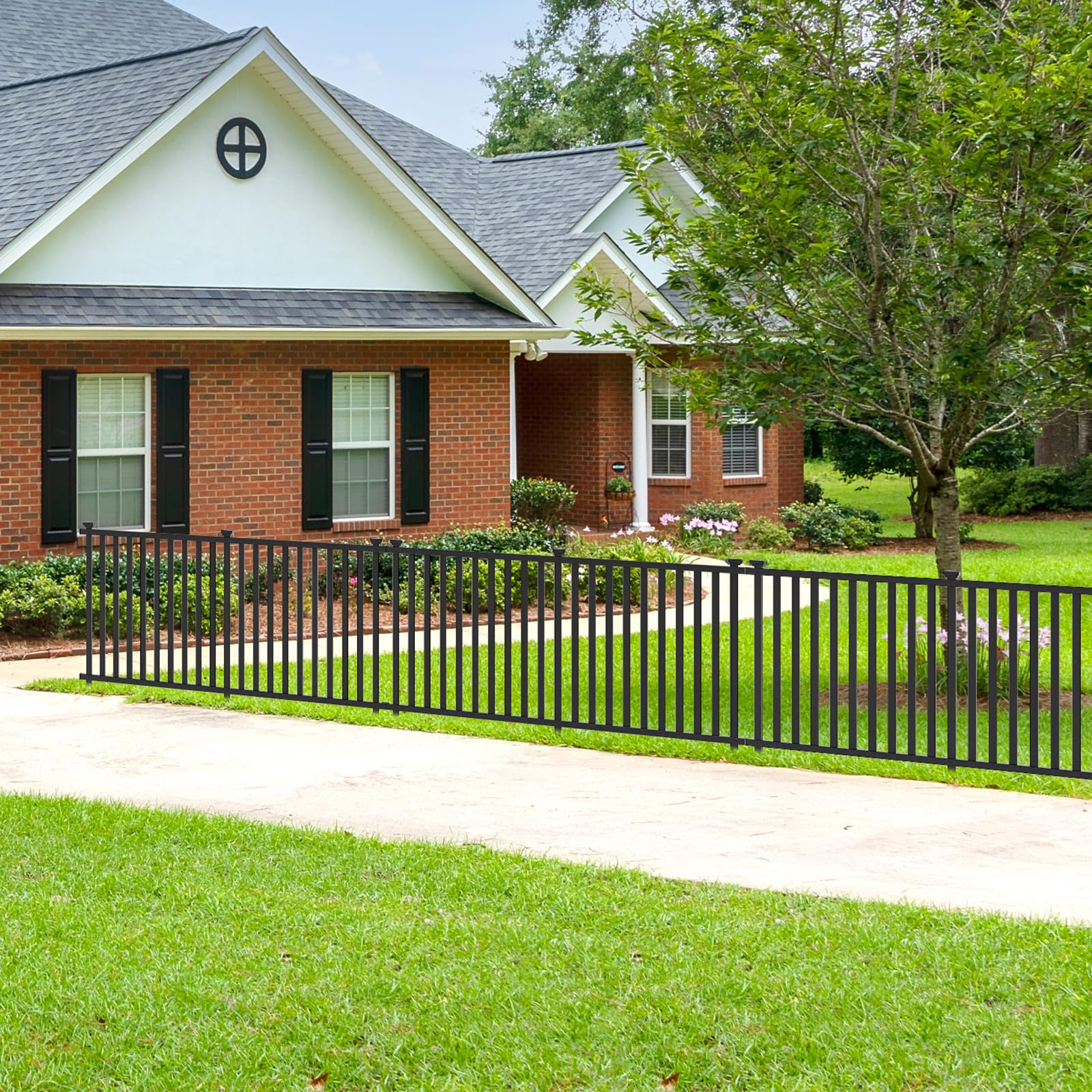 Giantex Picket Fence 2 Panels, 80''W x 37.5''H Decorative Outdoor Garden Fence