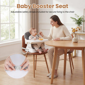 Convertible High Chair for Babies & Toddlers, Baby Feeding Chair w/3-Position Adjustable Tray & 5-Point Harness