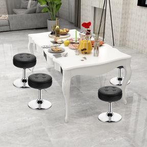 Vanity Stool with Storage, 360° Swivel PU Leather Vanity Chair, 50-66cm Height Adjustable Makeup Stool with Flipped Lid