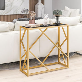 Giantex 80cm Tempered Glasstop Entryway Table, Console Table