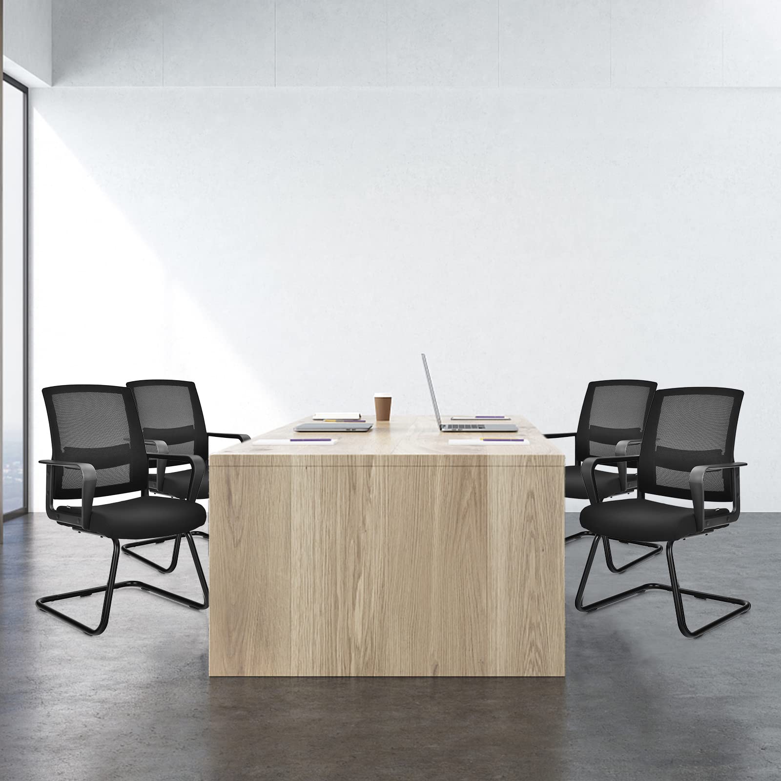 Giantex Visitor Chair, Meeting Room Chair w/Adjustable Lumbar Support