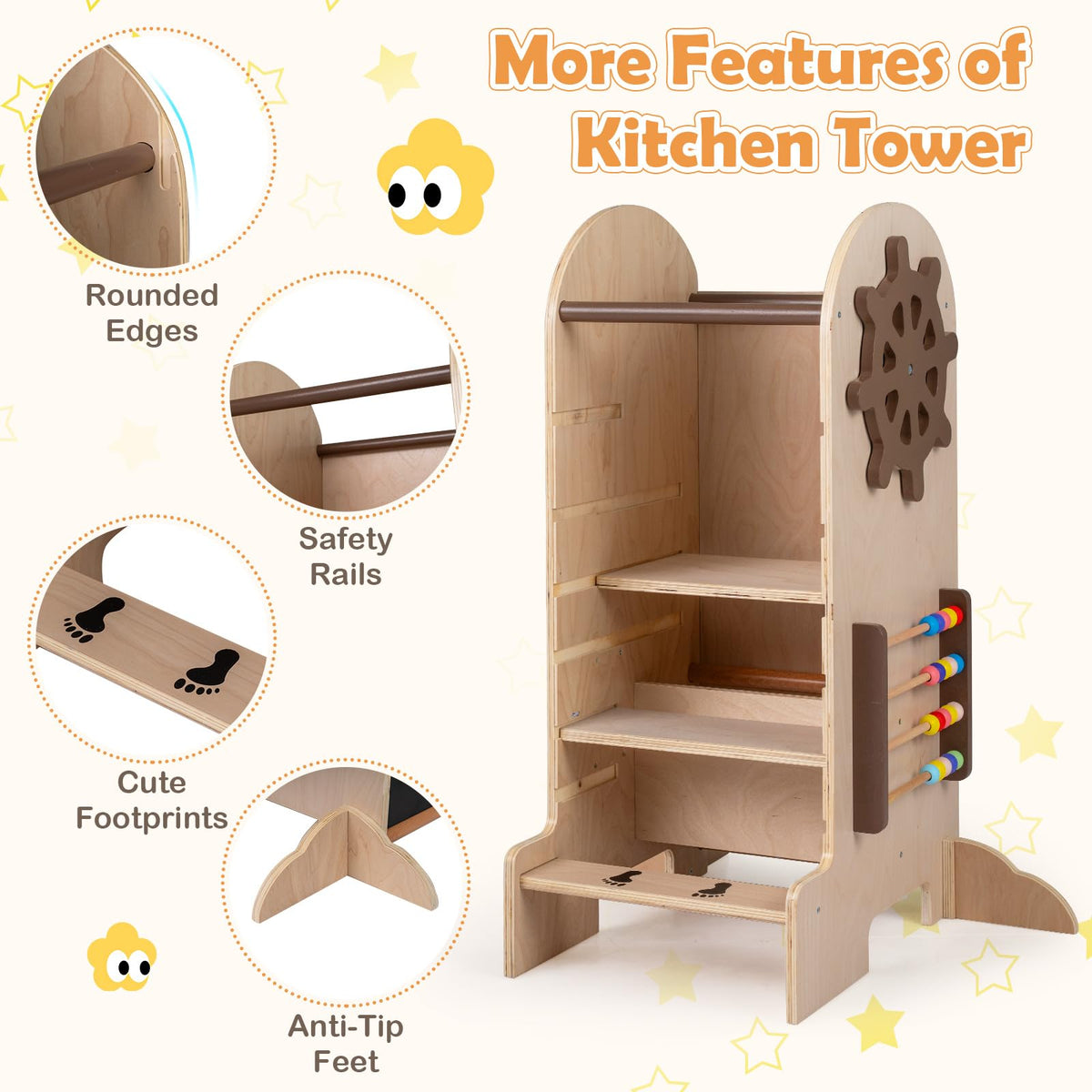 Learning Tower Toddler Tower, Kids Step Stool with Adjustable Height, Chalkboard & Slide