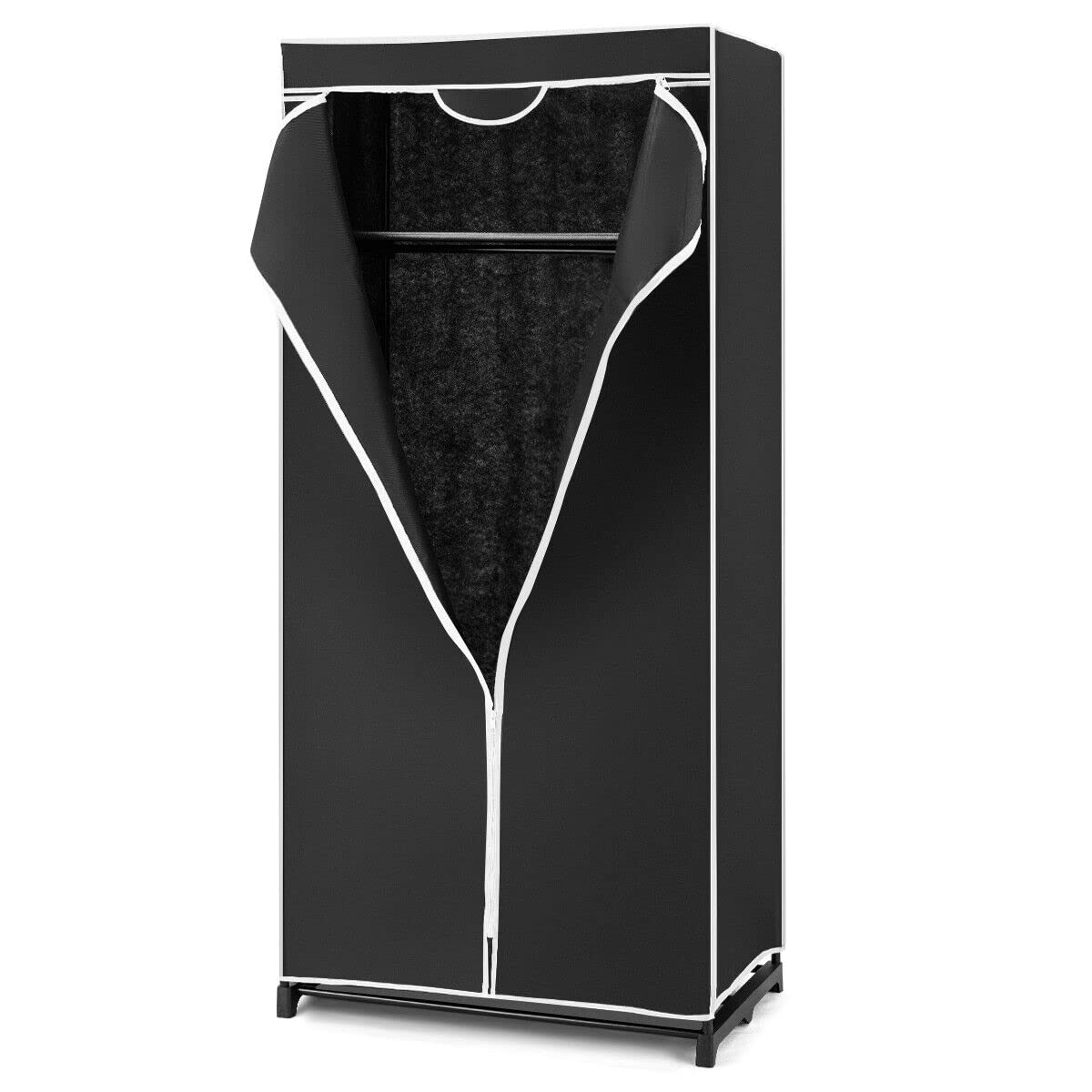 Giantex Wardrobe w/Metal Frame, Folding Fabric Cabinet