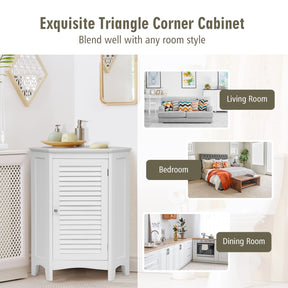 Giantex Corner Shutter Door Cabinet, Modern Bathroom Storage Oragnizer with Single Doors & 2 Shelves