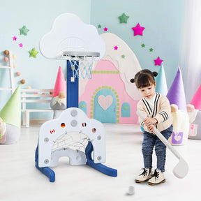 HONEY JOY Kids Basketball Hoop, 3 in 1 Toddler Sports Activity Center