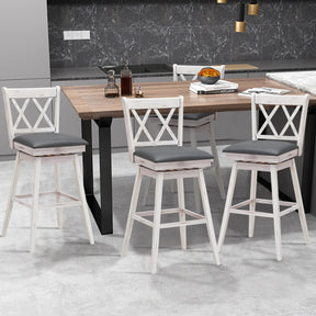 Giantex Set of 2 Bar Stool, Counter Height Barstool W/Foot Rest Upholstered Cushion