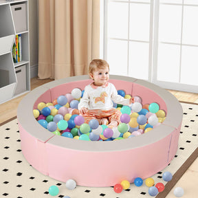 BABY JOY 113 x 26 cm Baby Ball Pit, Detachable Foam Ball Pit with 50 Colorful Ocean Balls