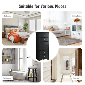 Giantex Chest of 6 Drawers, Free Standing Storage Cabinet, Wooden Storage Dresser Tallboy Cabinet