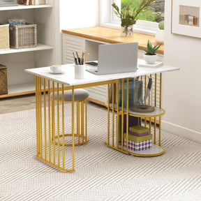 3PCS Dining Table Set Rectangular Dining Table & 2 Stools Kitchen Furniture