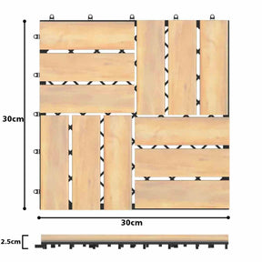 27 Pieces Acacia Wood Interlocking Patio Deck Tile Indoor Outdoor