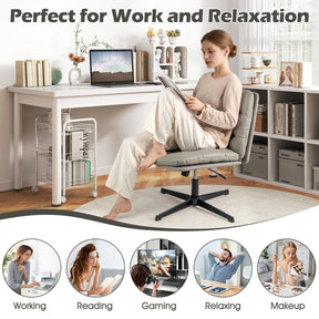 Criss Cross Legged Chair No Wheels Armless Home Office Desk Chair