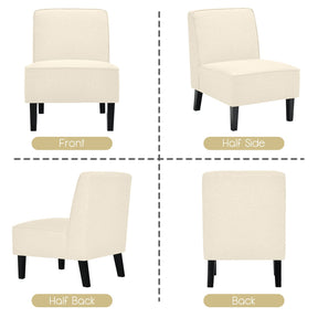 Giantex Upholstered Accent Chair, Linen Fabric Single Sofa Armless Chair