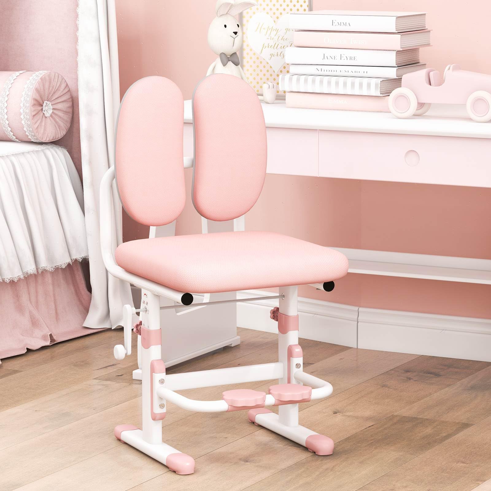BABY JOY Height-Adjustable Kids Desk Chair, Ergonomic Children Study Chair