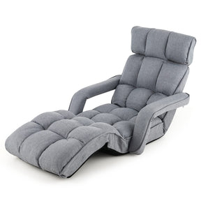 Giantex Foldable Lazy Sofa, Indoor Chaise Lounger Sofa with 6 Adjustable Positions