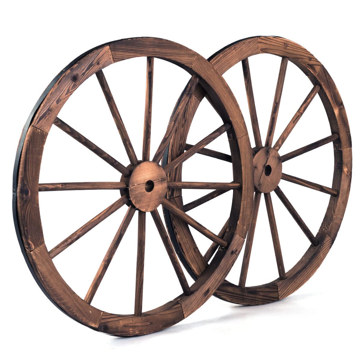 Giantex Set of 2 Decorative Wooden Wheels