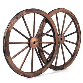Giantex Set of 2 Decorative Wooden Wheels