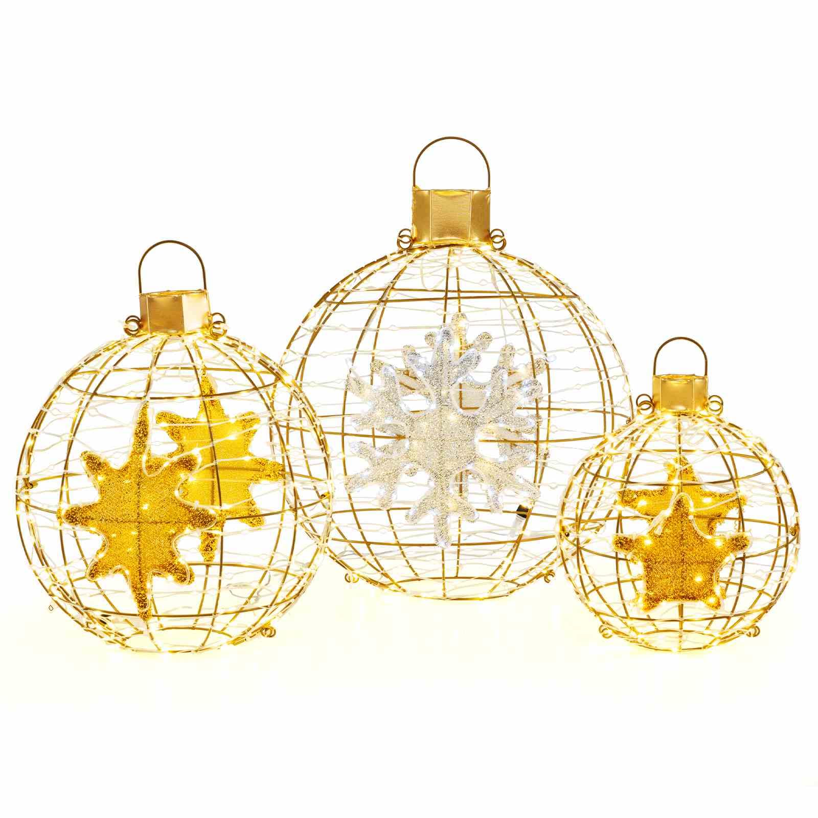 3 Piece Pre-Lit Lantern Balls with 732 Bright LED Lights